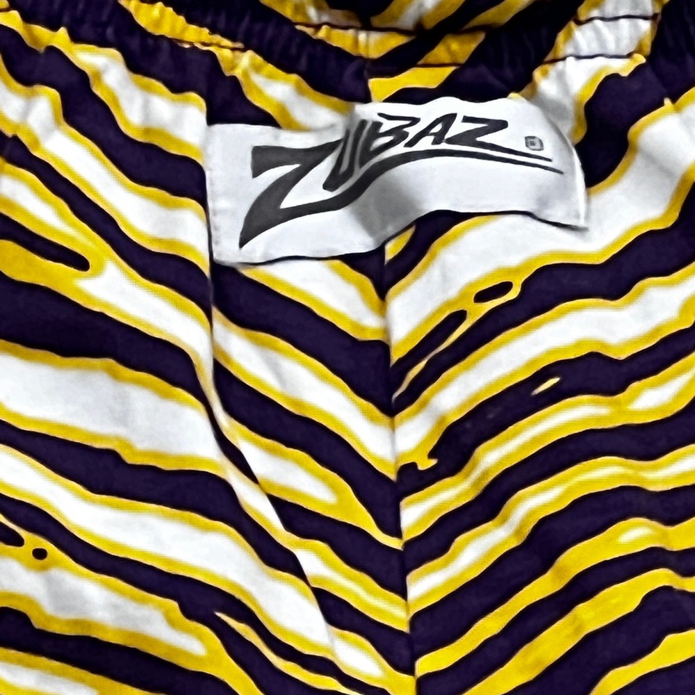 Zubaz Purple Gold Zebra Pants XXL Vikings Colors 90s - Picture 2 of 4